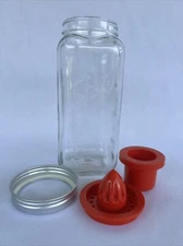 Stoli Mason Jar Cocktail Shaker Glass Jar Measured w/ Lemon Lime Strainer Insert