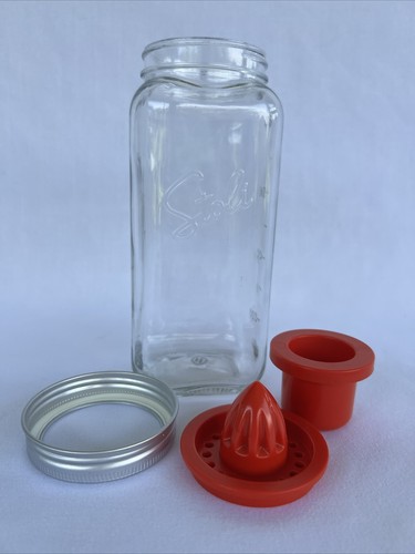 Stoli Mason Jar Cocktail Shaker Glass Jar Measured w/ Lemon Lime Strainer Insert