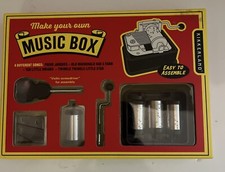 NEW Kikkerland Make Your Own Music Box Self Assemble Creative Kit Songs Vintage