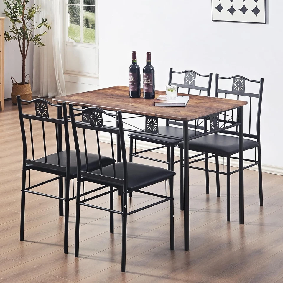 Rectangular Breakfast Nook, 5-Pc Dining Set, Brown - Image 3 of 4