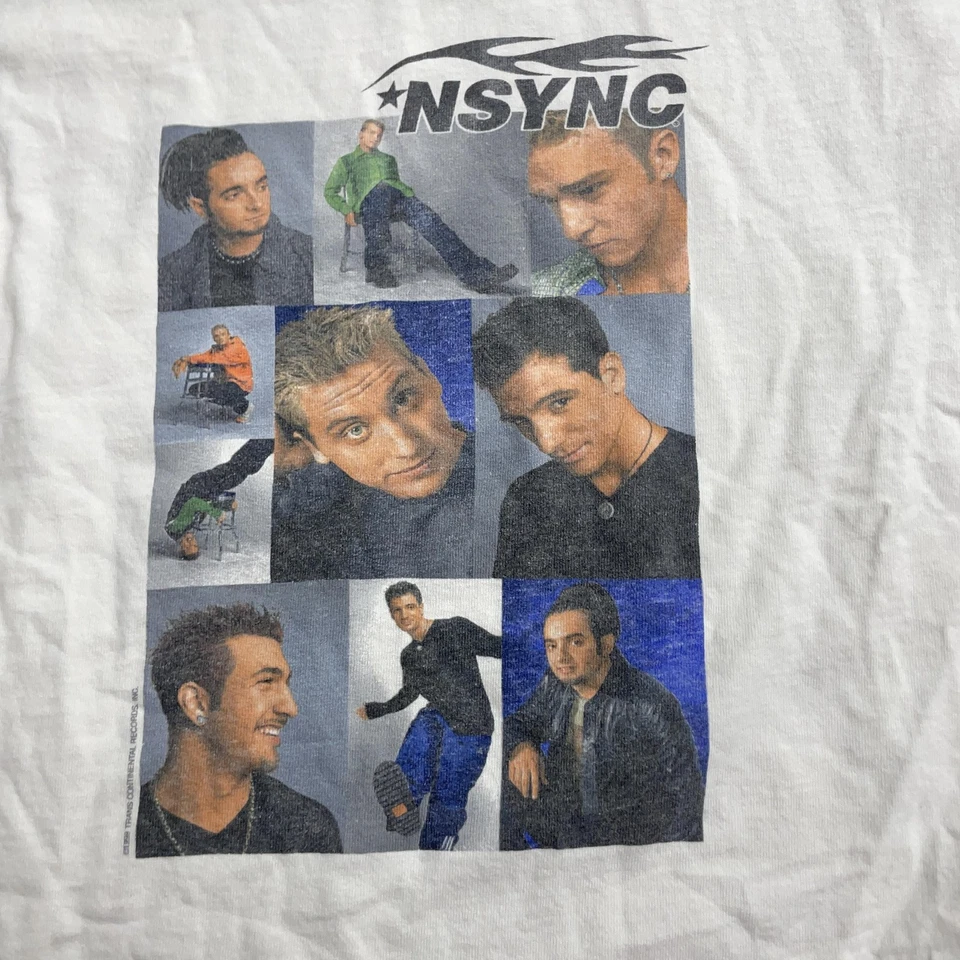 Vintage NSYNC Shirt Youth Large White Boy Band 1999 Pop Concert Tee Tultex 90s - Image 3 of 4
