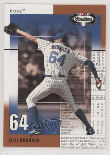 2003 Fleer Box Score Matt Bruback #130 card