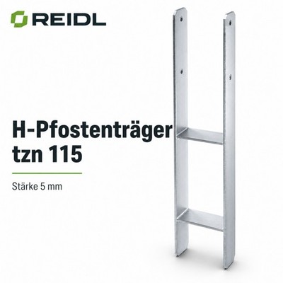 H-Pfostenträger Pfostenanker Carport tzn 115mm Stärke 5 mm