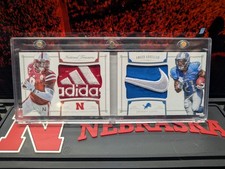 2015 Panini National Treasures Ameer Abdullah NIKE ADIDAS LOGO Book Prime 1/2 🔥