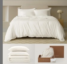 Double Stitch Cotton Tencel Duvet Cover - King Size Comforter Cover, Luxury