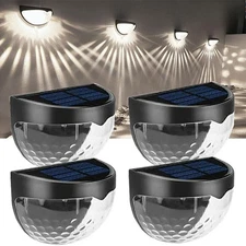4Pack LED Solar Power Wall Lights Outdoor Garden Yard Fence Deck Xmas Decor Lamp