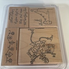 Stampin Up Spruced Up Holiday Rubber Wood Stamp Set Christmas Holiday