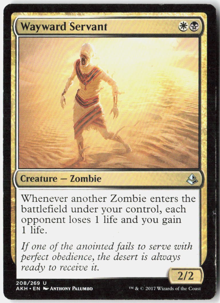 Magic Wayward Servant Amonkhet [AKH - 208] NM Uncommon