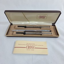 Vintage Cross Classic Century Chrome Selectip Pen Ball Point Set w/ Refills Case