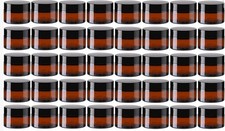 1 oz Glass Amber Jars with Lids 40Pack-Mini Amber Glass Jar/Cosmetic Containers