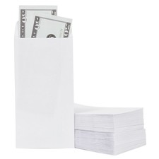 100 Pack White Money Envelopes for Cash, Coins, and Budgeting, 3.5 x 6.5 In