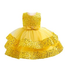 Baby Girl Pageant Dress Sequins Princess Dress Toddler Flower Wedding Birthda...