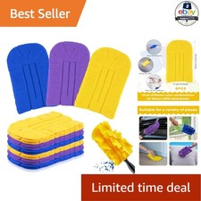 Reusable Duster Refills 6 Pcs Blue Yellow Purple Washable Polyester Pads