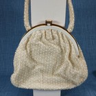 1950s Cream Beaded Bag by Corde' Bead