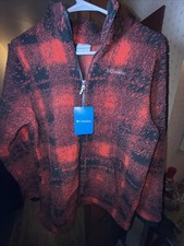 NEW NWT Columbia Rugged Ridge II Red Sherpa Fleece Full Zip Jacket Youth Xl