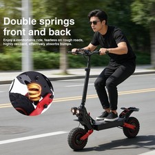 2400W Dual Motors Adults Electric Scooter, 11'' Off Road 37Mph Folding E-Scooter