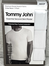 Tommy John Essential Second Skin Modal Undershirt SZ Medium 3-Pk White