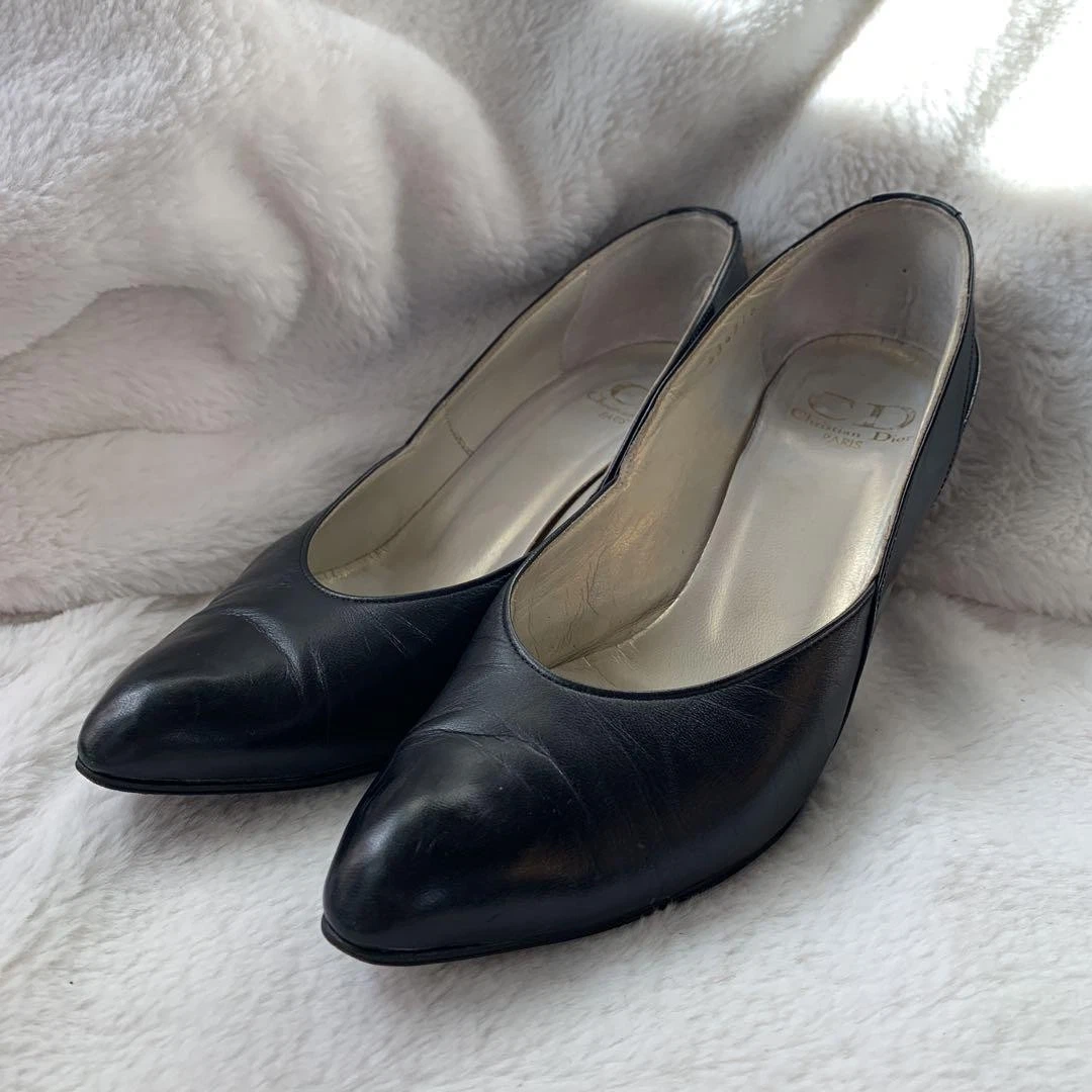 Escarpins Christian Dior en cuir noir US6 authentique du Japon RA