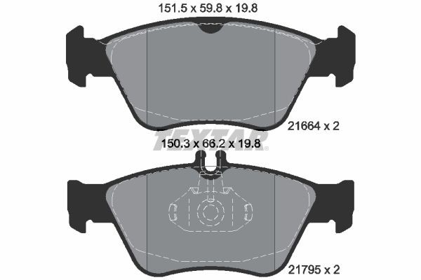 Textar Bremsbelagsatz, Scheibenbremse 2166404 FüR MERCEDES-BENZ-image