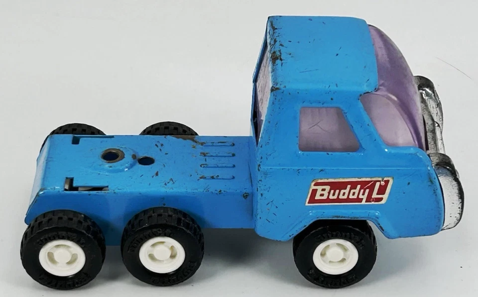 Porta-carros vintage Blue Buddy L aço prensado anos 1960 – anos 70’ - Imagem 4 de 4