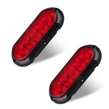 2 x 6 Inch Oval LED Tail Lights 10 LED Trailer Truck Brake RED 6 Oval Led Stop T