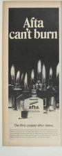 Mennen Afta After Shave Skin Conditioner Vintage 1960s Print Ad Flames Bottles