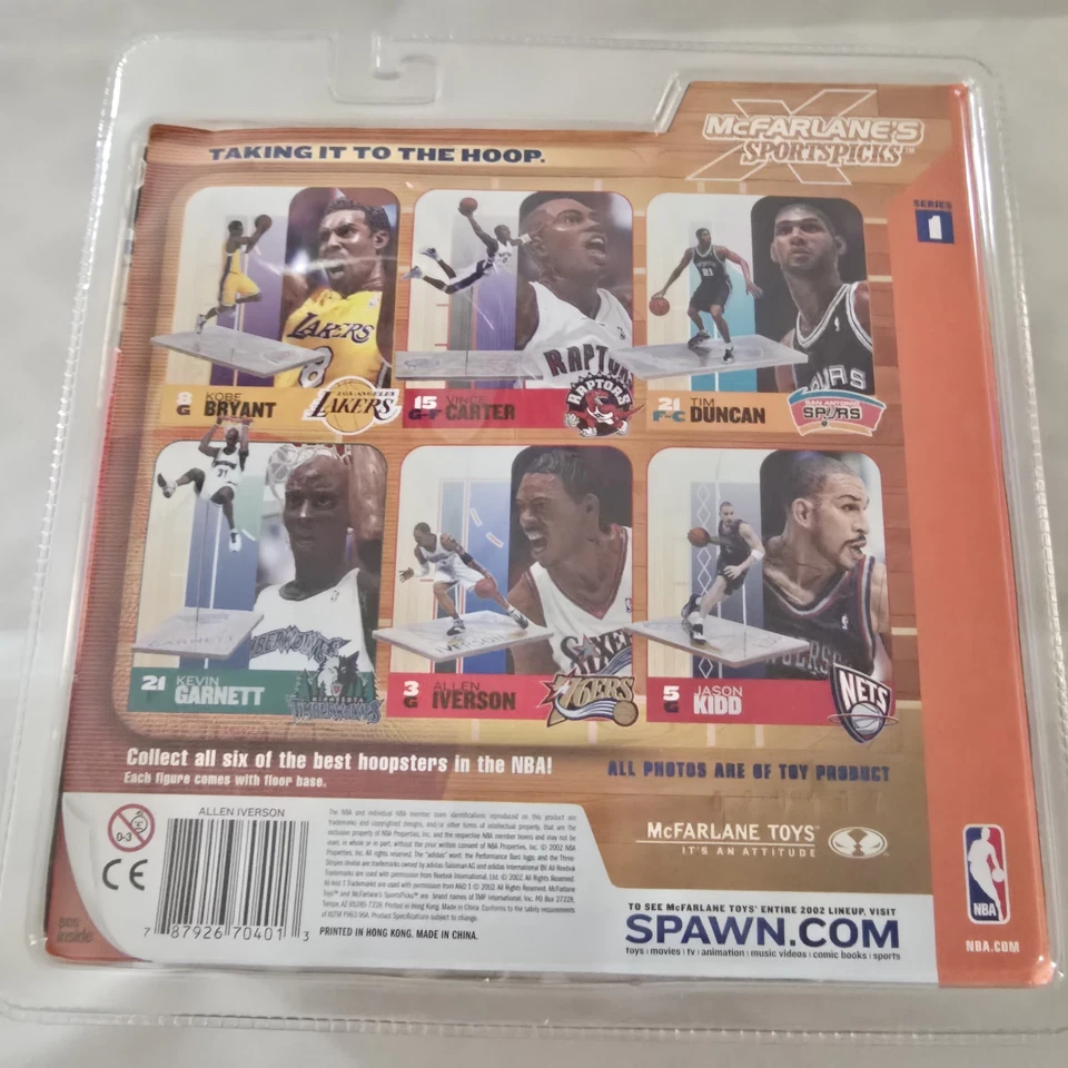 Figura de acción Allen Iverson McFarlane NBA serie 1 variante camiseta negra 2002 Foto 4 de 4