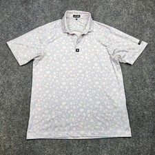 Bad Birdie Polo Shirt Mens XL Purple Floral Print Golf Performance Stretch