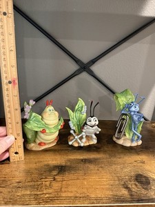 Vintage Disney “A Bug’s Life” Ceramic Figurines: Flik, Francis, Heimlich