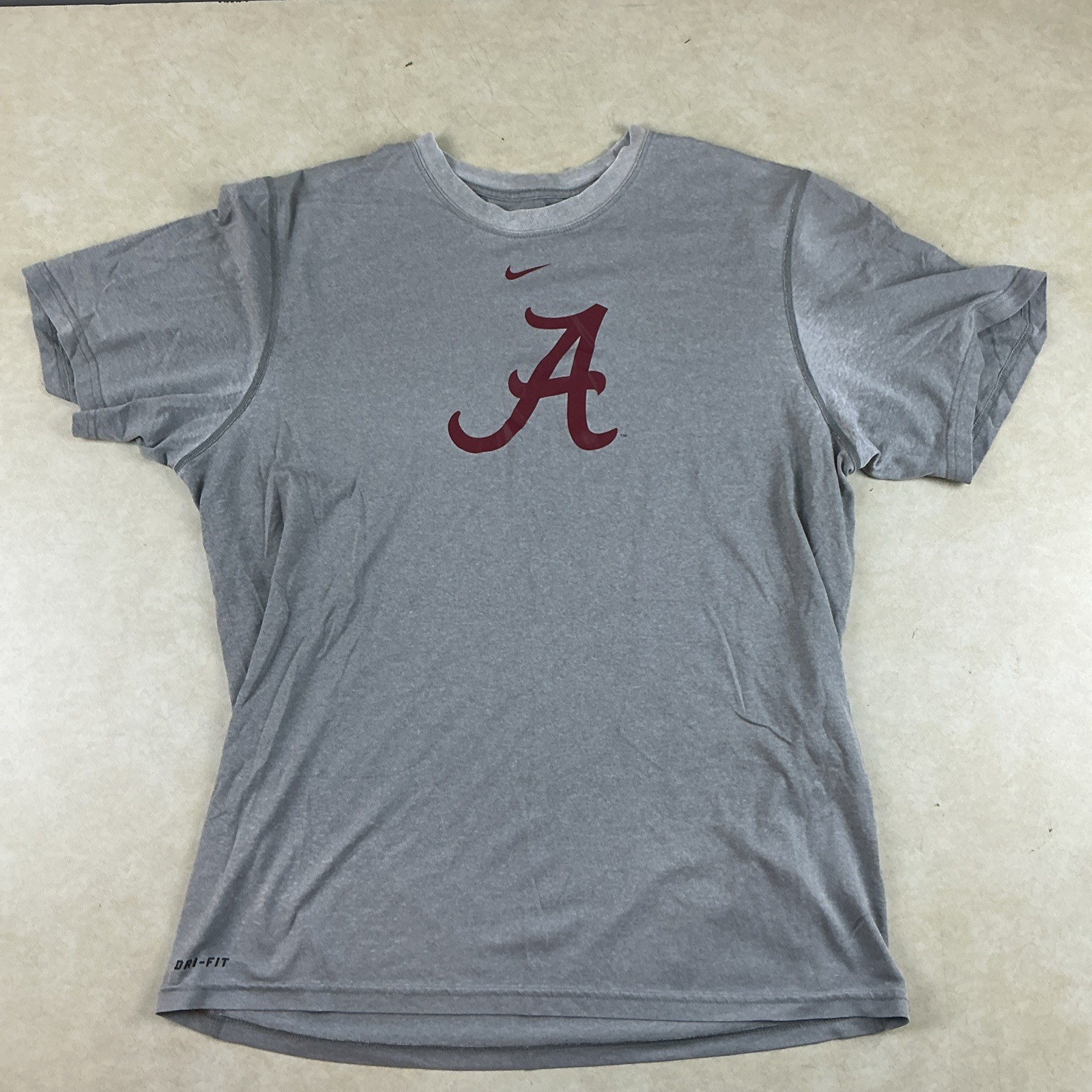 Nike Alabama Crimson Tide Center Logo Center Swoosh Gray Shirt Size Medium