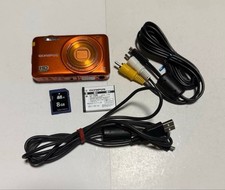 Olympus VG-145 Orange Compact Digital Camera Tested Good Condition