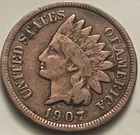1907 Indian Head Cent — Second to Last Year JC1569