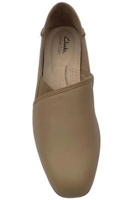 Clarks Collection Women's Juliet Trim Slip-On Leather Loafer Beige