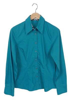 UTE FRIES Hemd-Bluse Damen Bluse Gr. DE 38 türkis Casual-Look