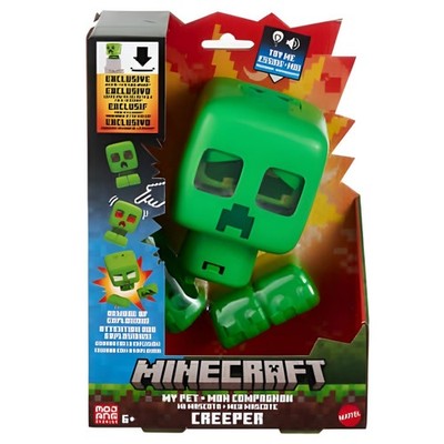 Minecraft Creeper Figure My Pet Monster Companion Interactive Toy Light & Sound