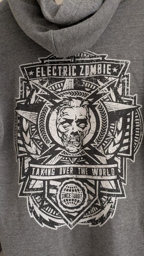 Felpa zombie elettrica rara American Apparel full zip con cappuccio media/grande - Foto 6 di 18