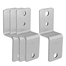 4pcs Z Brackets 2" × 1 3/16" Door Barricade Brackets Silver Double Angle Brac...