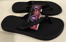 Women's FloJos Rosita Artisan Memory Flip Flop Sandals, Black, Size 8