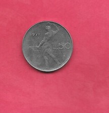 ITALY KM95.1 1971 50 LIRE XF-SUPER FINE-NICE CIRCULATED NICE OLD VINTAGE COIN