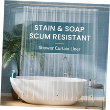 Clear Shower Curtain Liner, Plastic Shower Liner PEVA 72 x 72 Lightweight