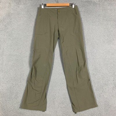 Mountain Hardwear Petra Pant Women's 6 Green Roll Up Stretch UPF Hiking Trekking