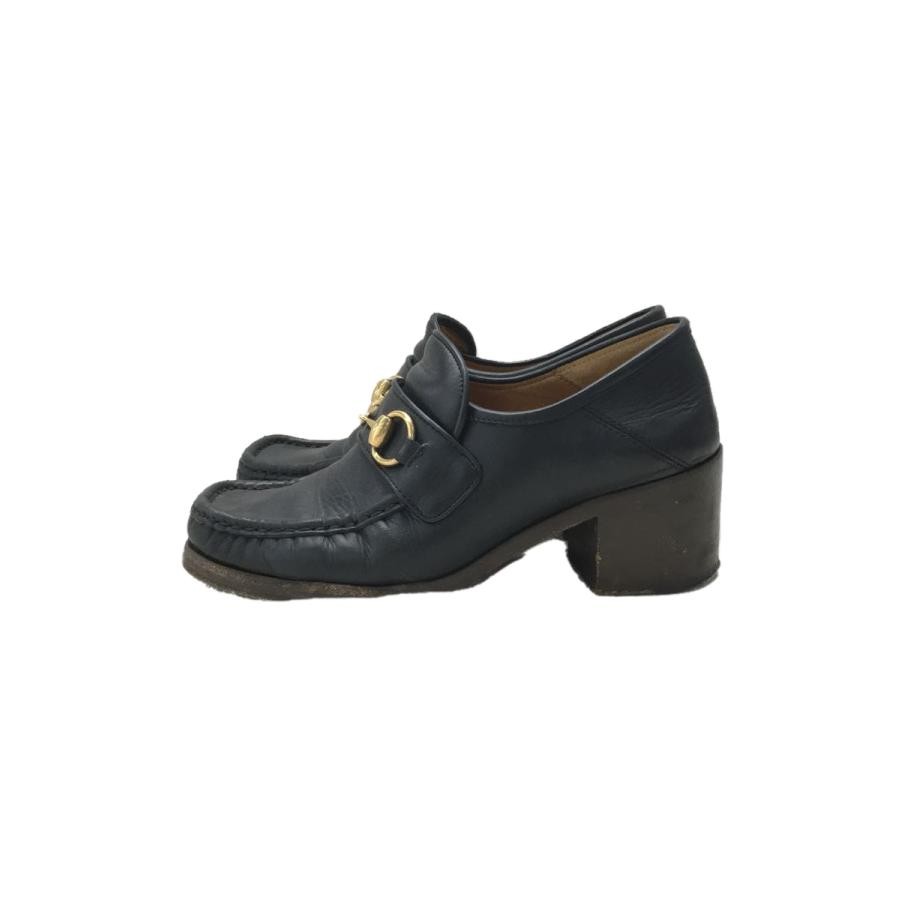 GUCCI Bit Heel Leather Loafers Dress Shoes Size:35/JP:22 Black 141156K Authentic thumbnail 2