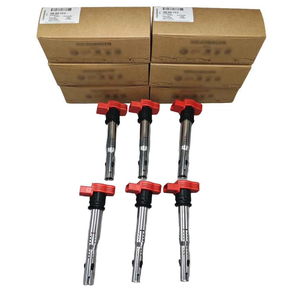 6PCS OEM Audi 3.0 3.2 FSI A4 A5 A6 Q5 Q7 Bosch Red Top Ignition Coil Packs - Image 3 of 4