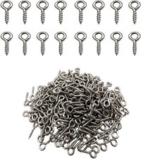 304 Stainless Steel Small Mini Screw Eyes 4x10mm 300pcs, steel A