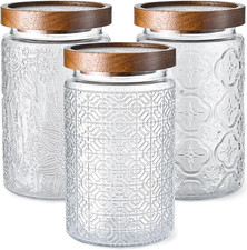 Glass Storage Containers with Lids, Glass Jars with Lids, 32Oz, Set of 3  Airti