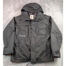 Burton Dryride Snowboard Jacket Mens Large Black Hooded Ski Coat Outerwear L