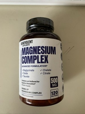 Magnesium Complex Supplement, 4 Month Supply EXP 10/28