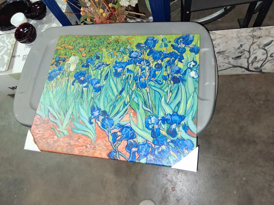 Impresiones en lienzo giclee florales envueltas en galería moderna extra grande Wieco Art Iris Foto 4 de 4