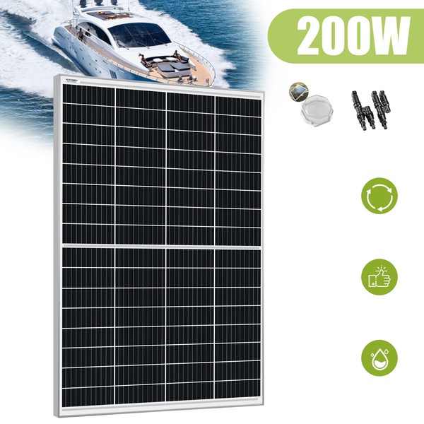 Solarmodul Solarpanel Monokristallin 12V 200W 200 Watt Solar 12 Volt Wohnmobil-image
