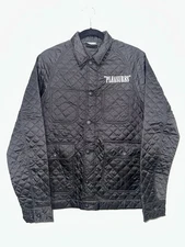 Pleasures Rodman Quilted Chore Jacket Black Sz S Button Up